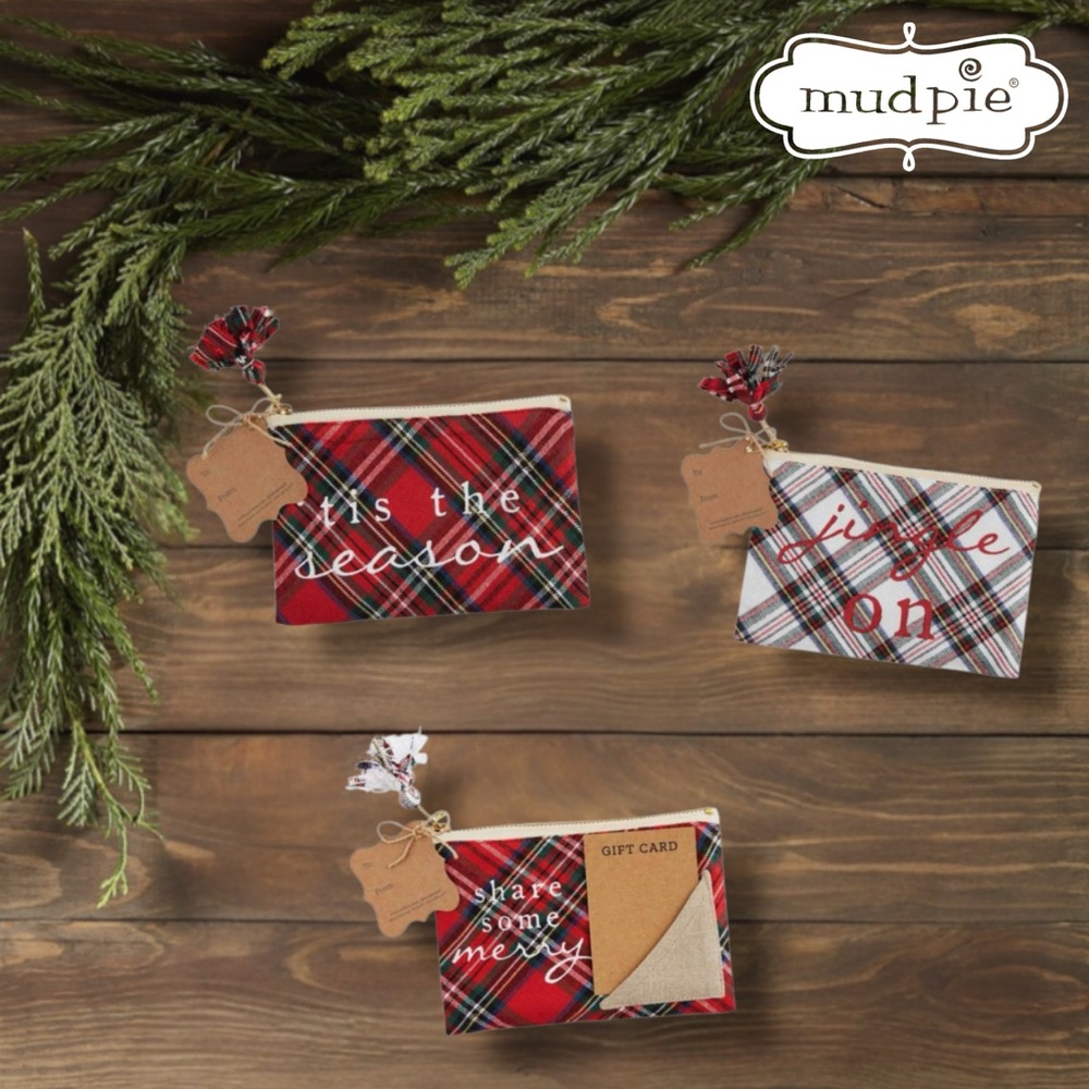 Mud Pie Festive Plaid Gift Pouch